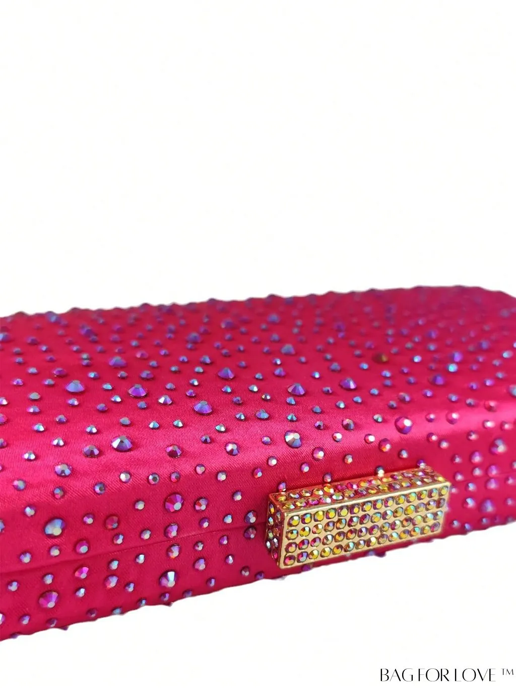 BagForLove - Satin Rhinestone Chain Strap Mini Box Bag for Glamorous Style