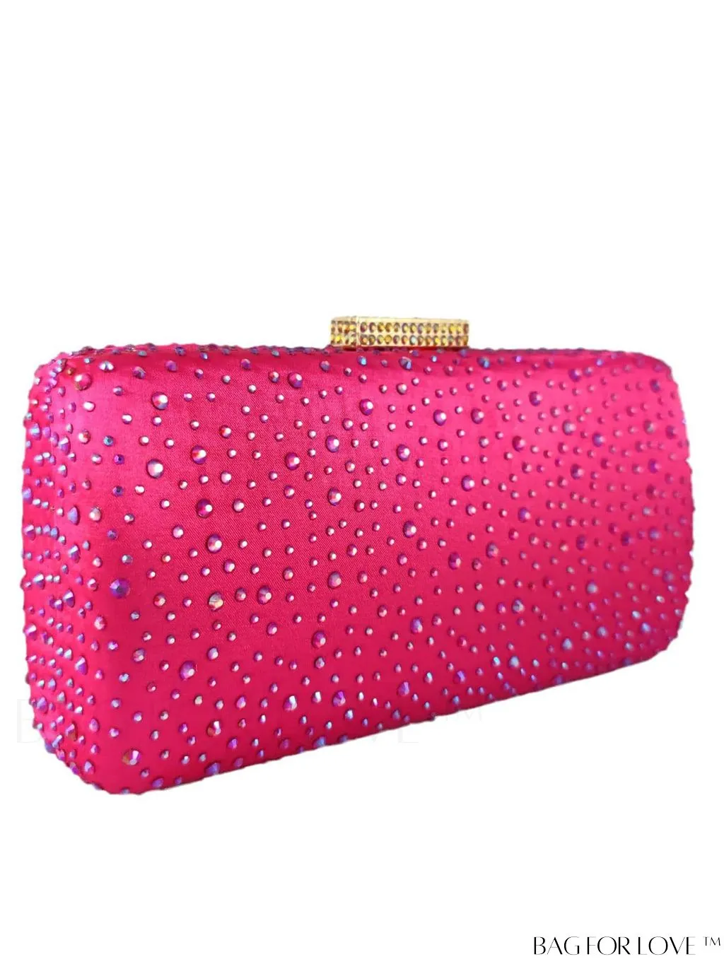 BagForLove - Satin Rhinestone Chain Strap Mini Box Bag for Glamorous Style