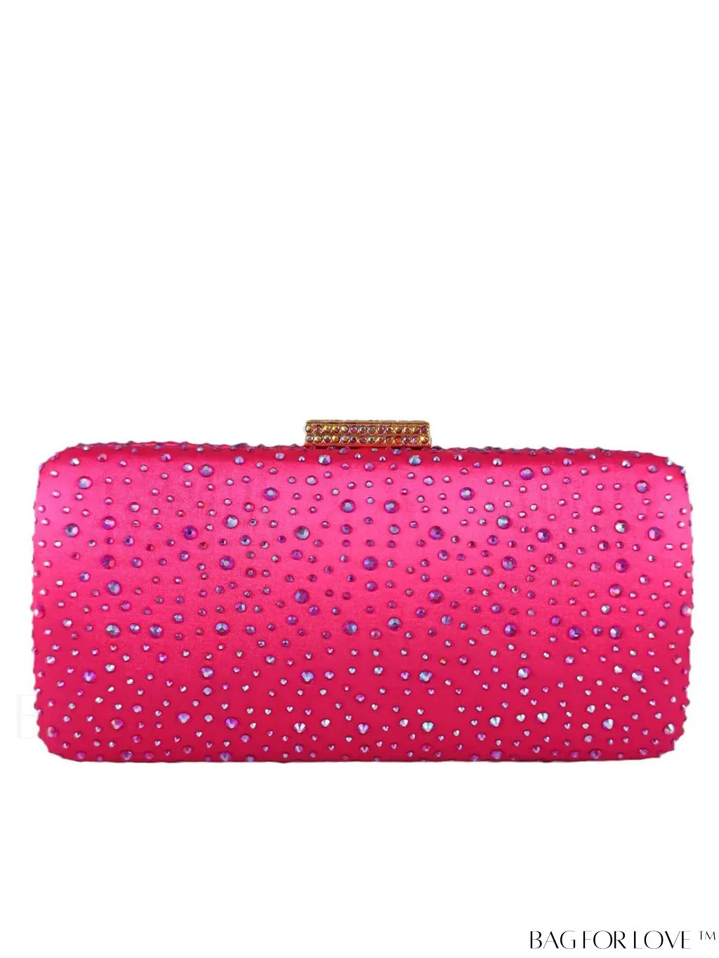 BagForLove - Satin Rhinestone Chain Strap Mini Box Bag for Glamorous Style