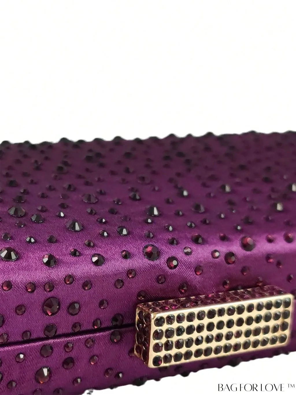 BagForLove - Satin Rhinestone Chain Strap Mini Box Bag for Glamorous Style