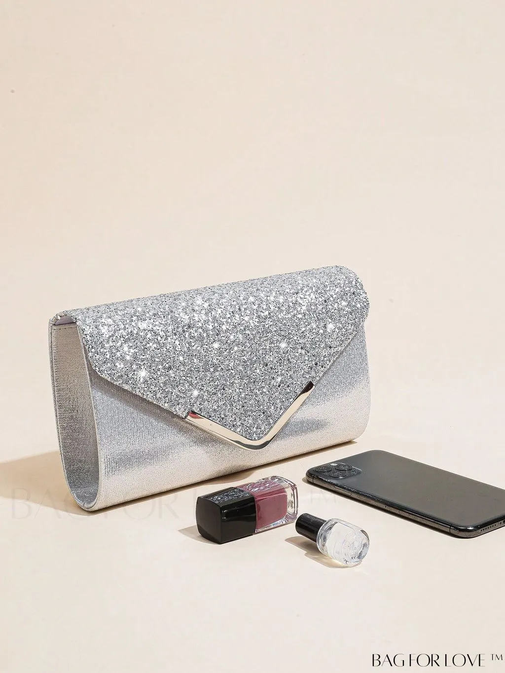 BagForLove - Sequin Evening Envelope Handbag: Elegant Prom Clutch with Chain Strap