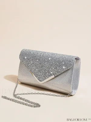 BagForLove - Sequin Evening Envelope Handbag: Elegant Prom Clutch with Chain Strap