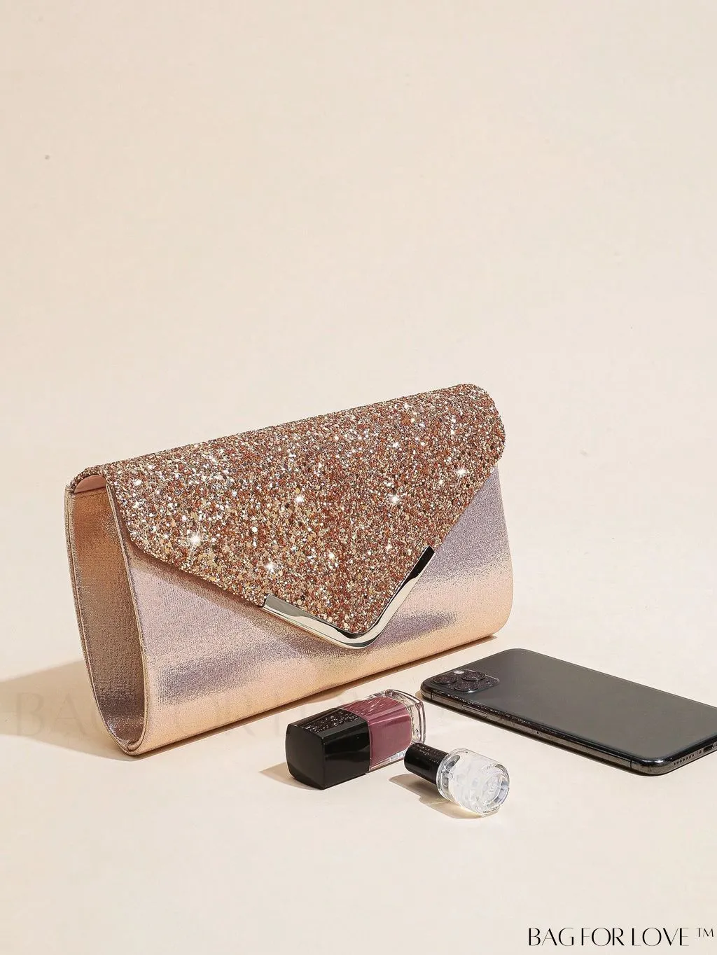 BagForLove - Sequin Evening Envelope Handbag: Elegant Prom Clutch with Chain Strap
