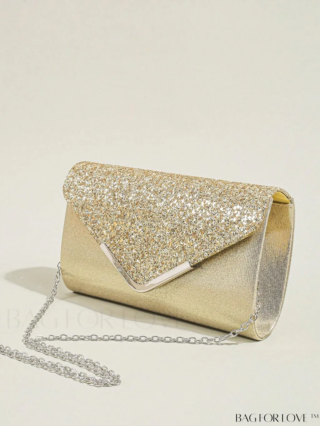 BagForLove - Sequin Evening Envelope Handbag: Elegant Prom Clutch with Chain Strap