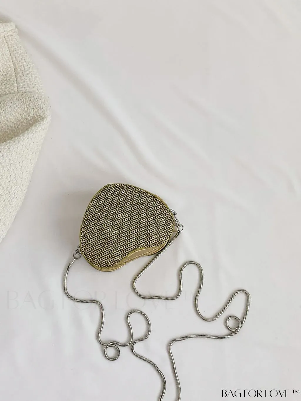 BagForLove - Sequin Heart Shaped Chain Strap Mini Novelty Bag