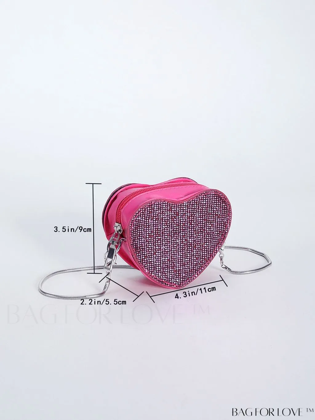 BagForLove - Sequin Heart Shaped Chain Strap Mini Novelty Bag