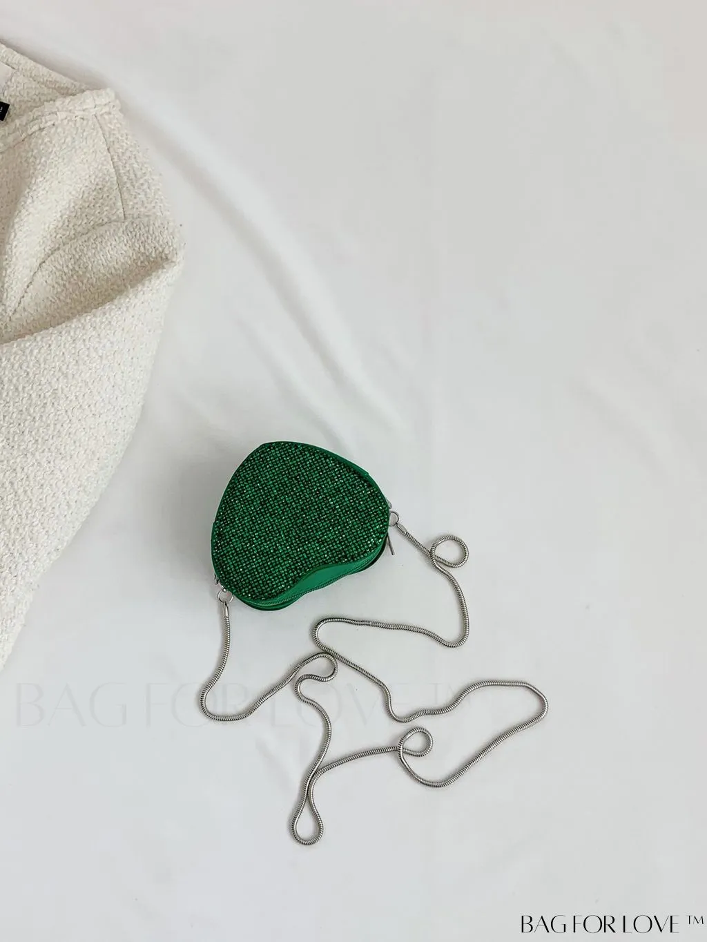 BagForLove - Sequin Heart Shaped Chain Strap Mini Novelty Bag