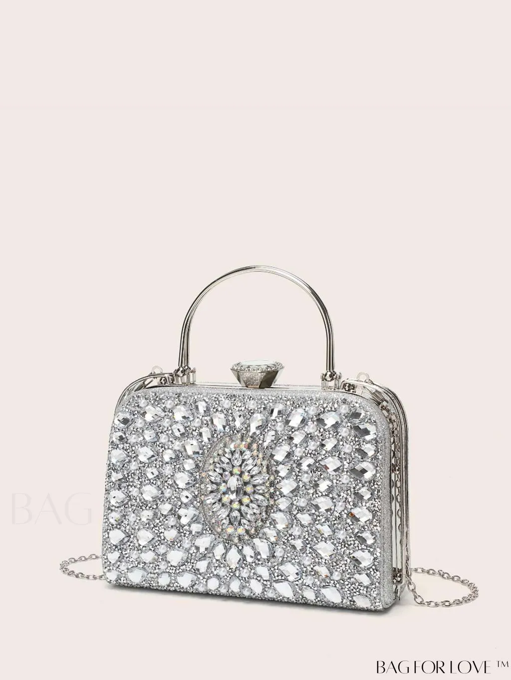 BagForLove - Small Glamorous Rhinestone Decor Bag: Ultimate Bride Purse for Weddings, Proms & Parties