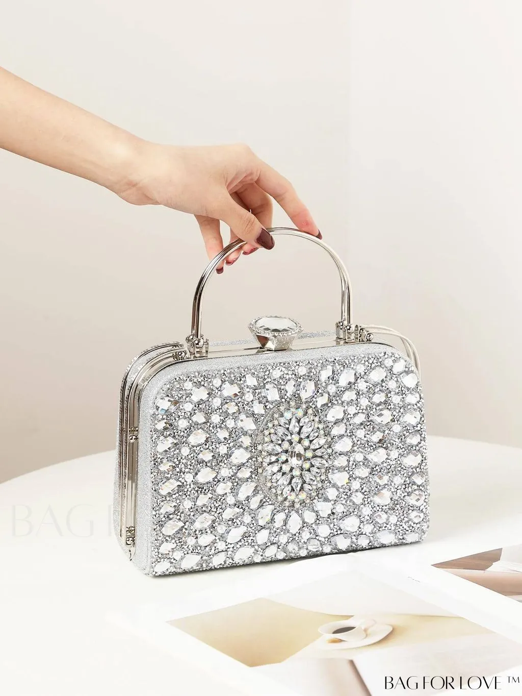 BagForLove - Small Glamorous Rhinestone Decor Bag: Ultimate Bride Purse for Weddings, Proms & Parties