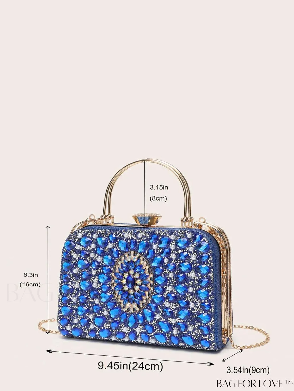 BagForLove - Small Glamorous Rhinestone Decor Bag: Ultimate Bride Purse for Weddings, Proms & Parties