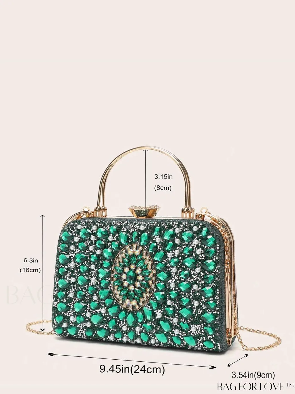 BagForLove - Small Glamorous Rhinestone Decor Bag: Ultimate Bride Purse for Weddings, Proms & Parties
