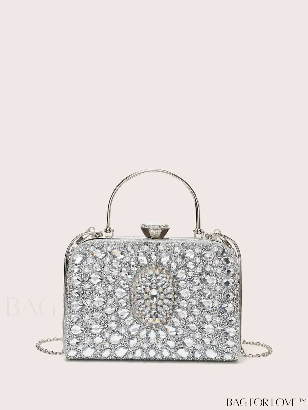 BagForLove - Small Glamorous Rhinestone Decor Bag: Ultimate Bride Purse for Weddings, Proms & Parties