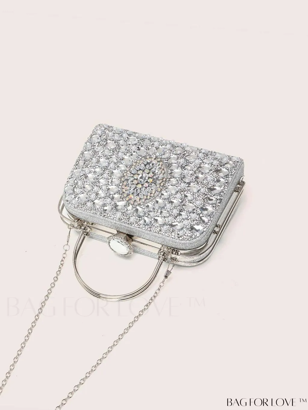 BagForLove - Small Glamorous Rhinestone Decor Bag: Ultimate Bride Purse for Weddings, Proms & Parties