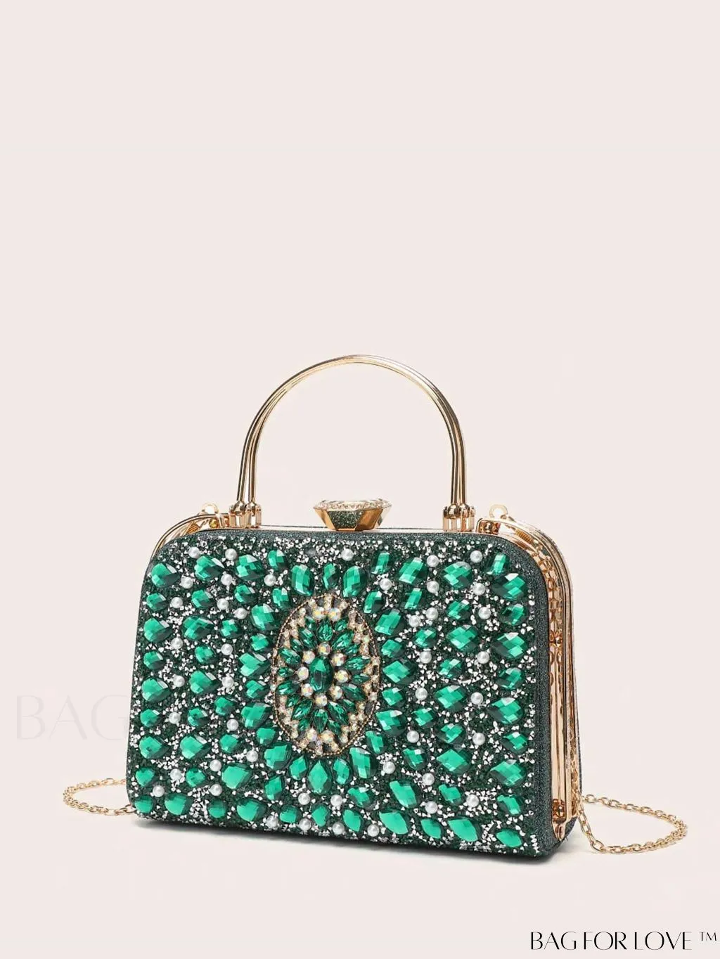 BagForLove - Small Glamorous Rhinestone Decor Bag: Ultimate Bride Purse for Weddings, Proms & Parties