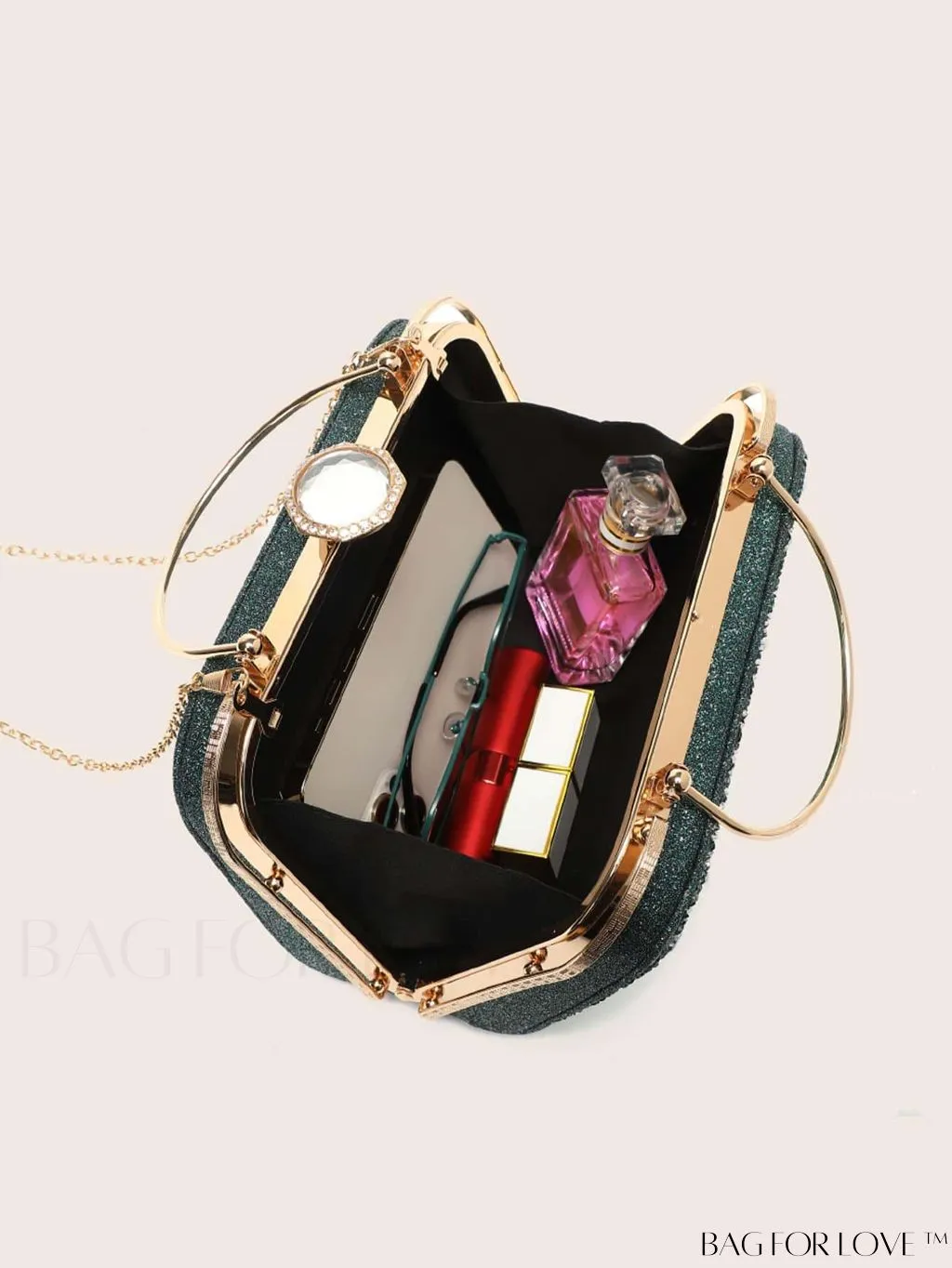 BagForLove - Small Glamorous Rhinestone Decor Bag: Ultimate Bride Purse for Weddings, Proms & Parties