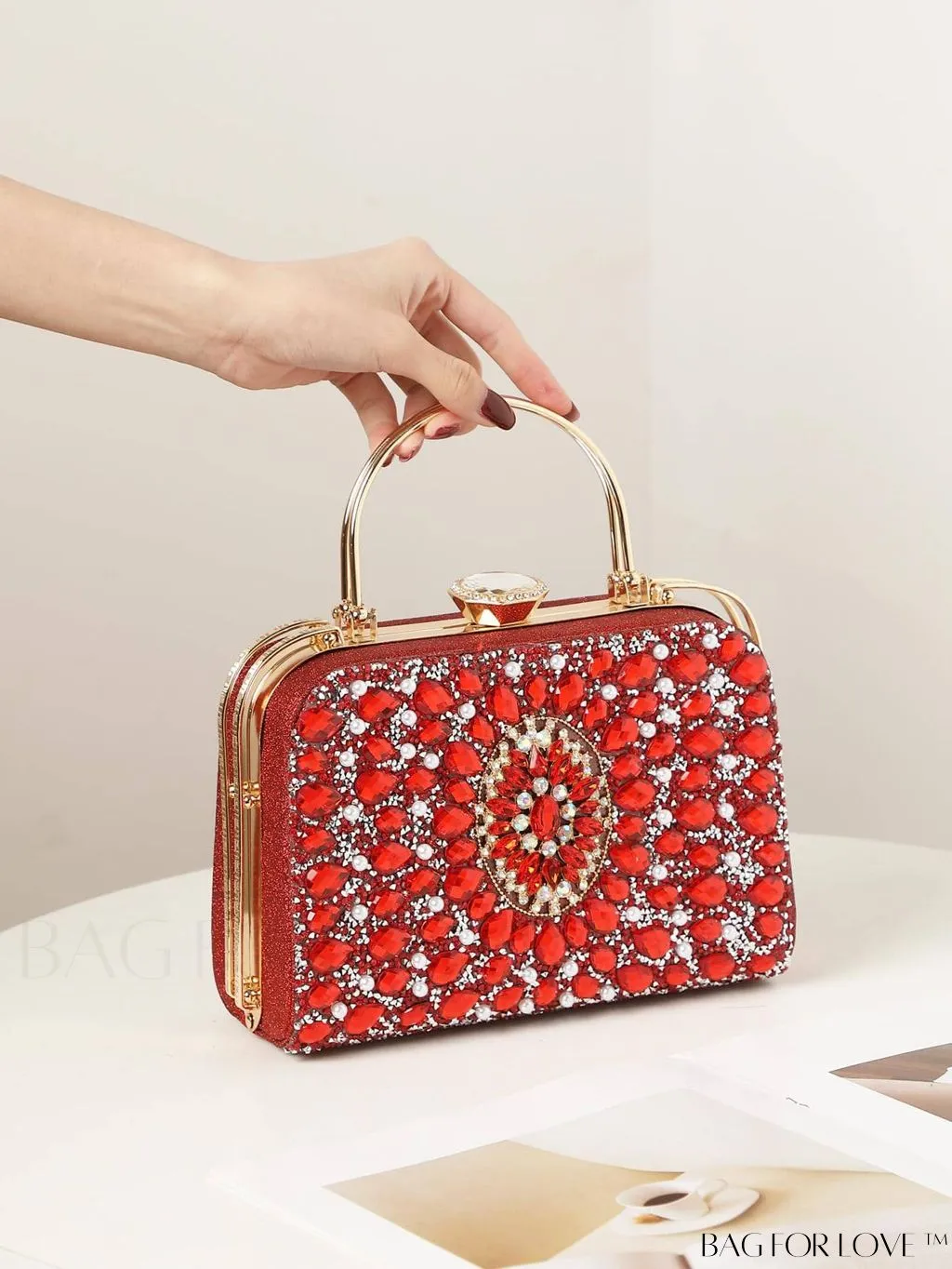 BagForLove - Small Glamorous Rhinestone Decor Bag: Ultimate Bride Purse for Weddings, Proms & Parties