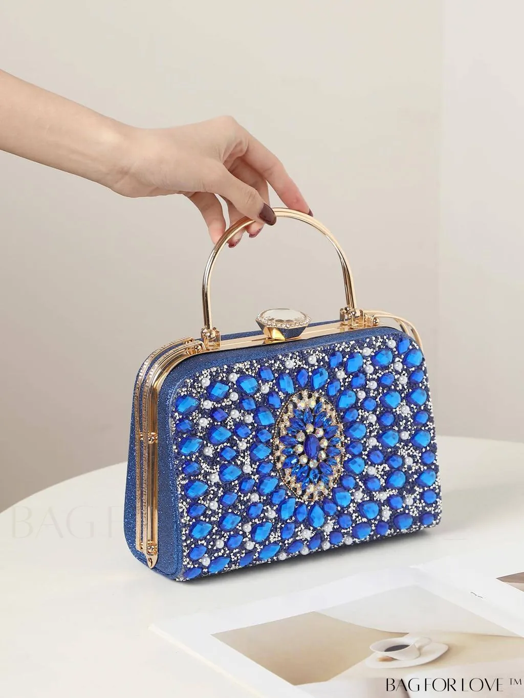 BagForLove - Small Glamorous Rhinestone Decor Bag: Ultimate Bride Purse for Weddings, Proms & Parties
