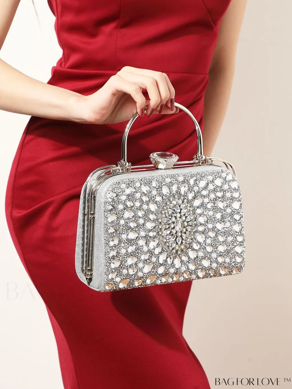 BagForLove - Small Glamorous Rhinestone Decor Bag: Ultimate Bride Purse for Weddings, Proms & Parties