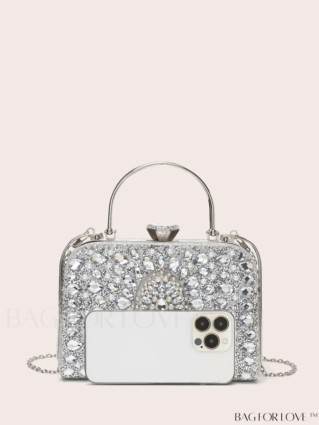 BagForLove - Small Glamorous Rhinestone Decor Bag: Ultimate Bride Purse for Weddings, Proms & Parties