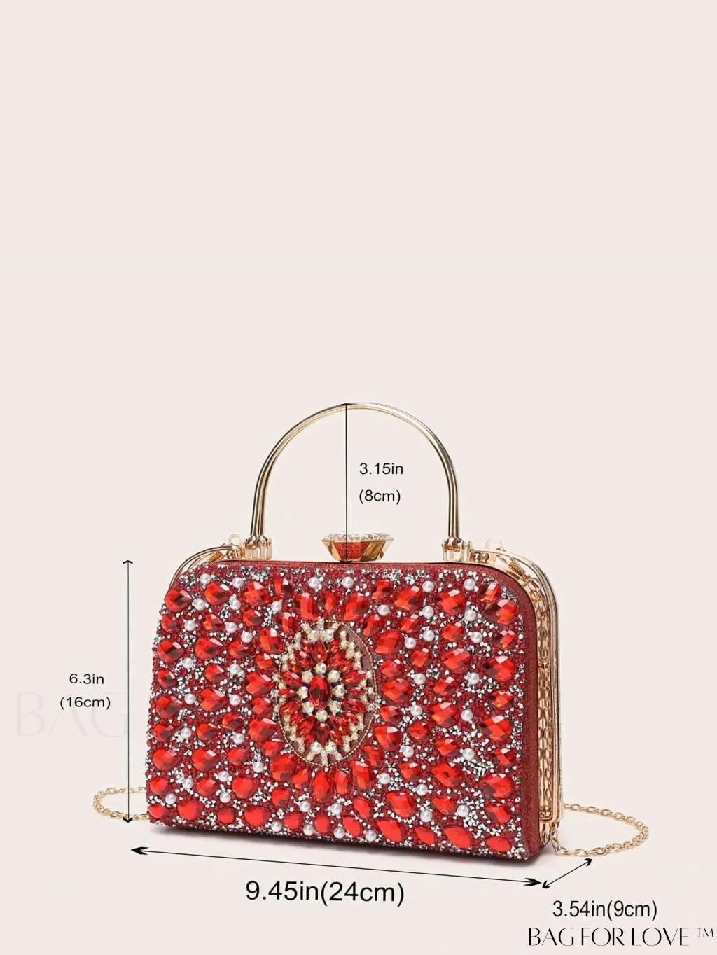 BagForLove - Small Glamorous Rhinestone Decor Bag: Ultimate Bride Purse for Weddings, Proms & Parties