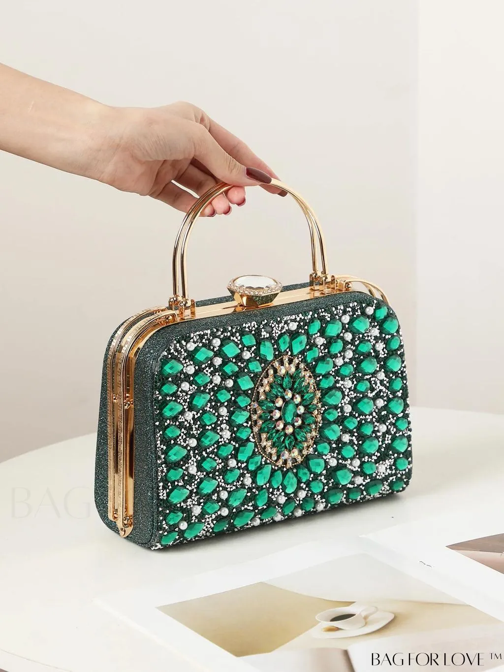 BagForLove - Small Glamorous Rhinestone Decor Bag: Ultimate Bride Purse for Weddings, Proms & Parties