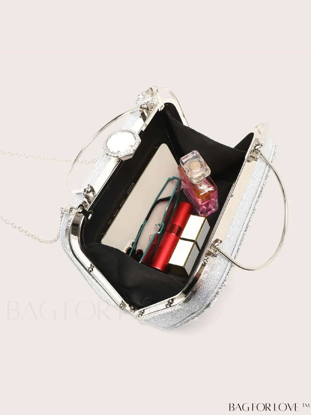 BagForLove - Small Glamorous Rhinestone Decor Bag: Ultimate Bride Purse for Weddings, Proms & Parties