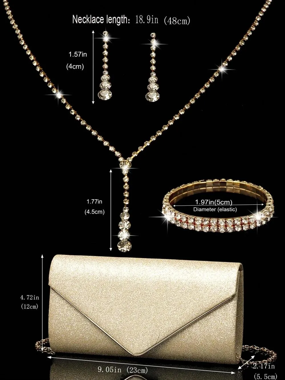 BagForLove - Sparkling Purse with Detachable Chain for Wedding and Party Shoulder Bag