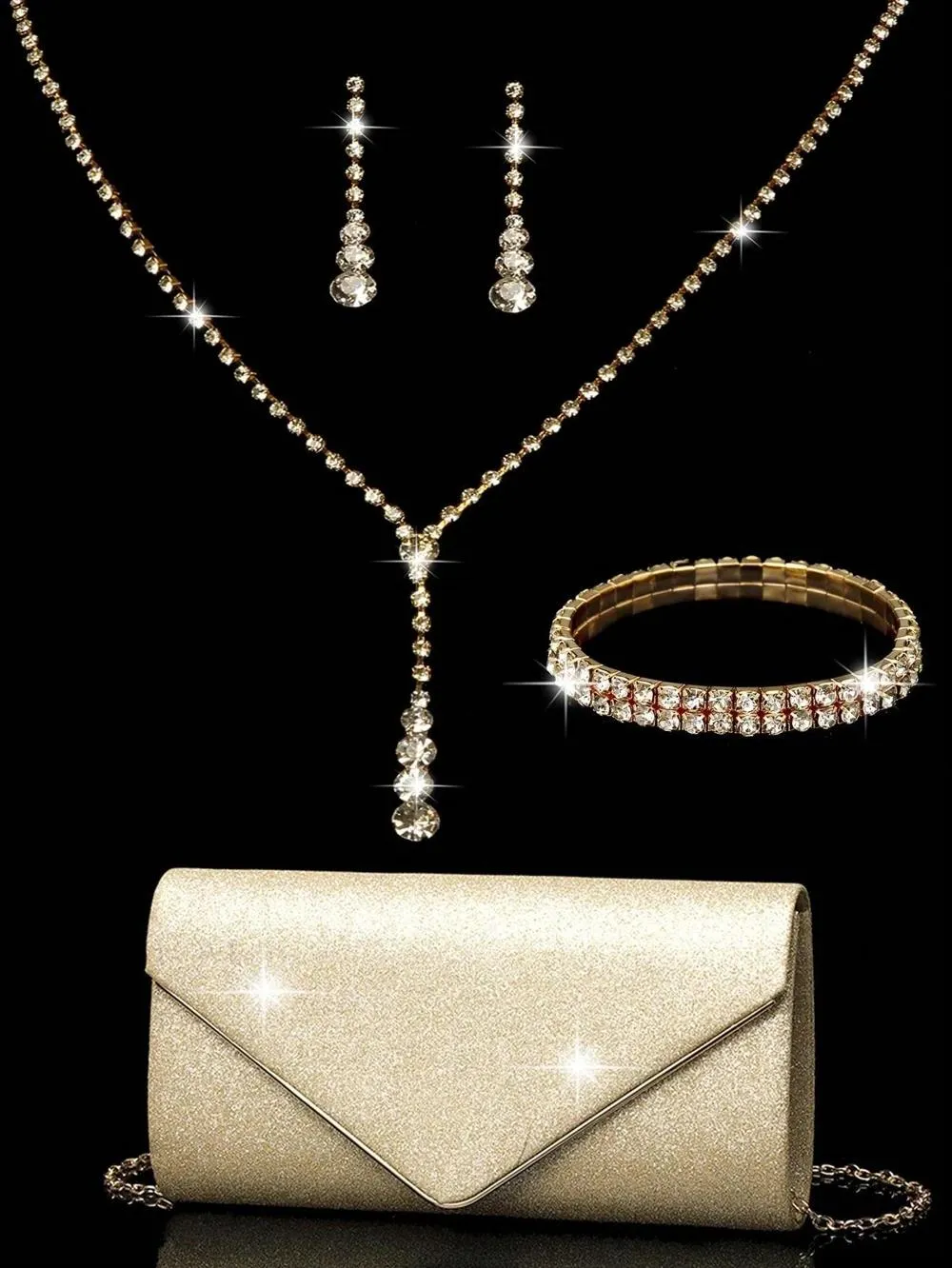 BagForLove - Sparkling Purse with Detachable Chain for Wedding and Party Shoulder Bag