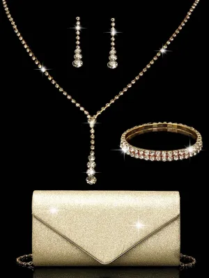 BagForLove - Sparkling Purse with Detachable Chain for Wedding and Party Shoulder Bag