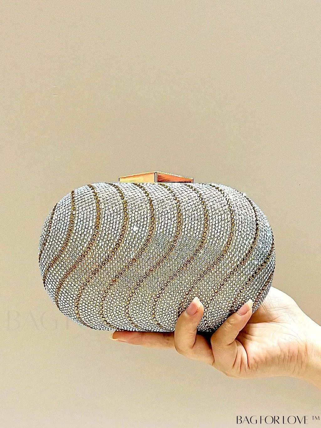 BagForLove - Sparkling Rhinestone Evening Bag: Glamorous Shoulder Clutch for Party, Womens Glitter Handbag