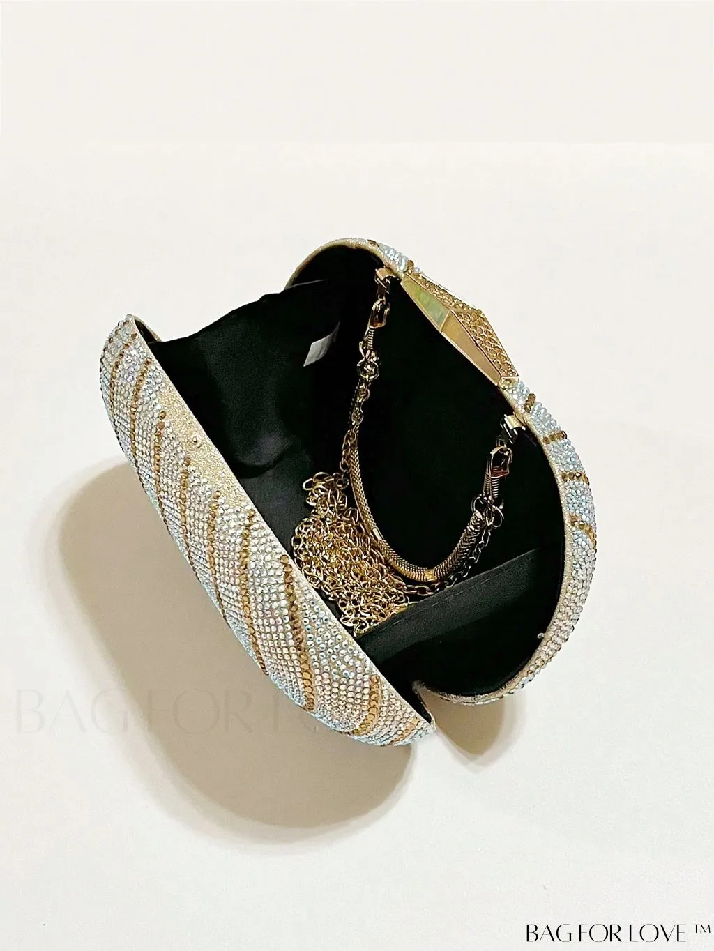 BagForLove - Sparkling Rhinestone Evening Bag: Glamorous Shoulder Clutch for Party, Womens Glitter Handbag