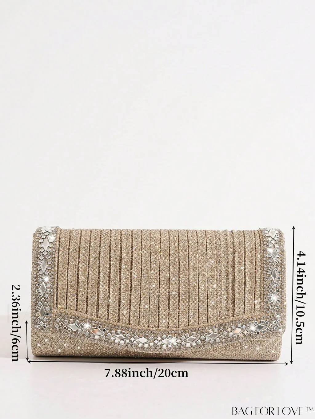 BagForLove - Sparkling Rhinestone Mini Envelope Bag - Elegant and Glamorous