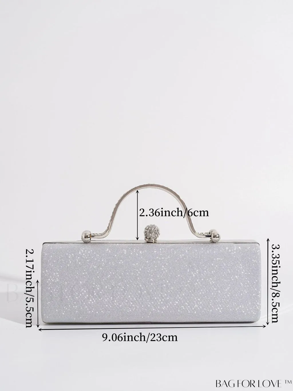 BagForLove - Square Glitter Evening Clutch Bag, Chain Strap, Elegant Design