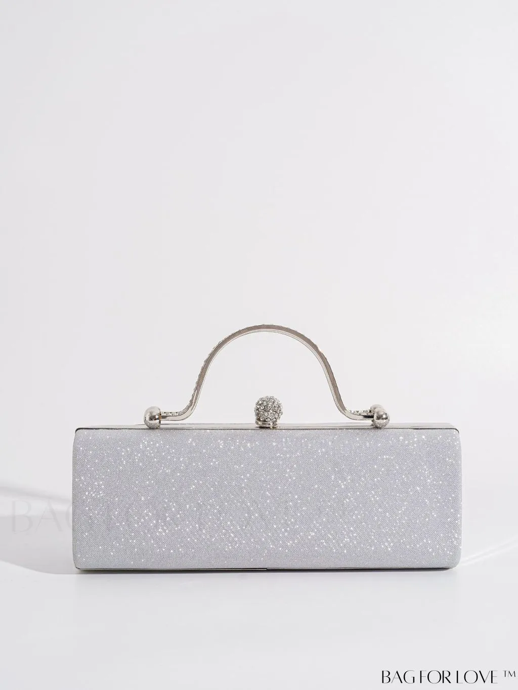 BagForLove - Square Glitter Evening Clutch Bag, Chain Strap, Elegant Design