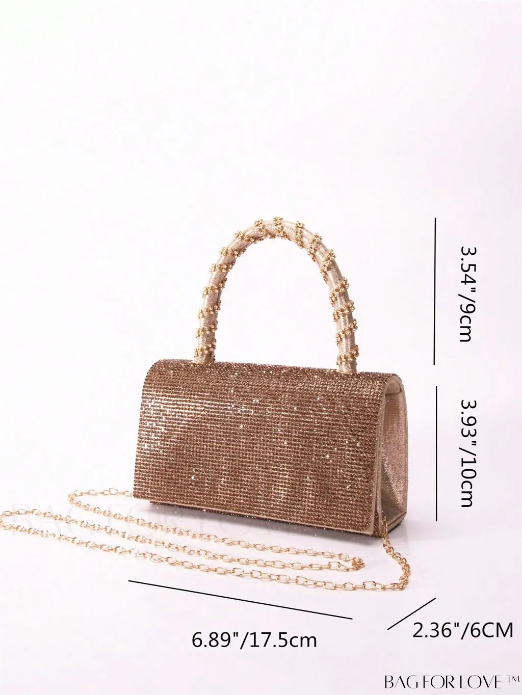 BagForLove - Stunning Rhinestone-Embellished Mini Square Bag: Ideal Bridal Purse for Weddings, Proms & Parties