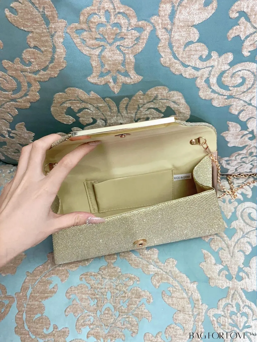 BagForLove - Stylish Metal Edged Envelope Clutch - Perfect for Party Attire!