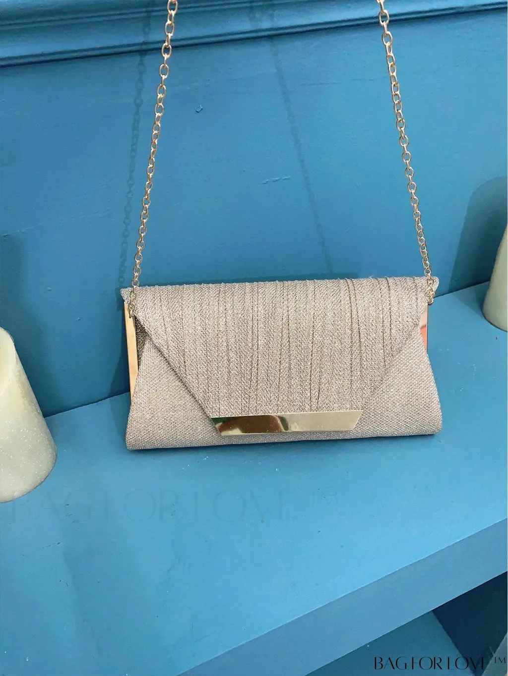 BagForLove - Stylish Metal Edged Envelope Clutch - Perfect for Party Attire!
