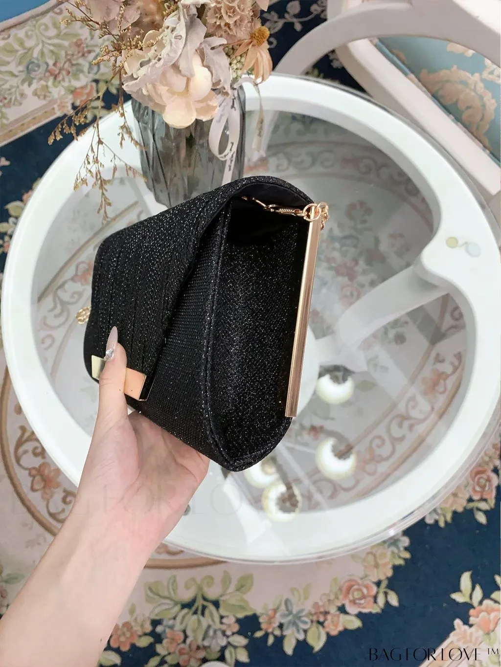 BagForLove - Stylish Metal Edged Envelope Clutch - Perfect for Party Attire!
