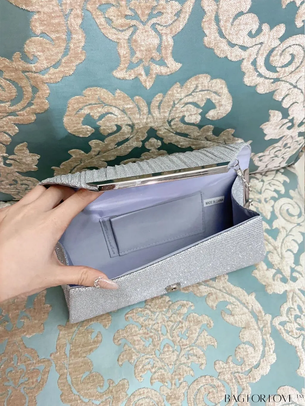 BagForLove - Stylish Metal Edged Envelope Clutch - Perfect for Party Attire!