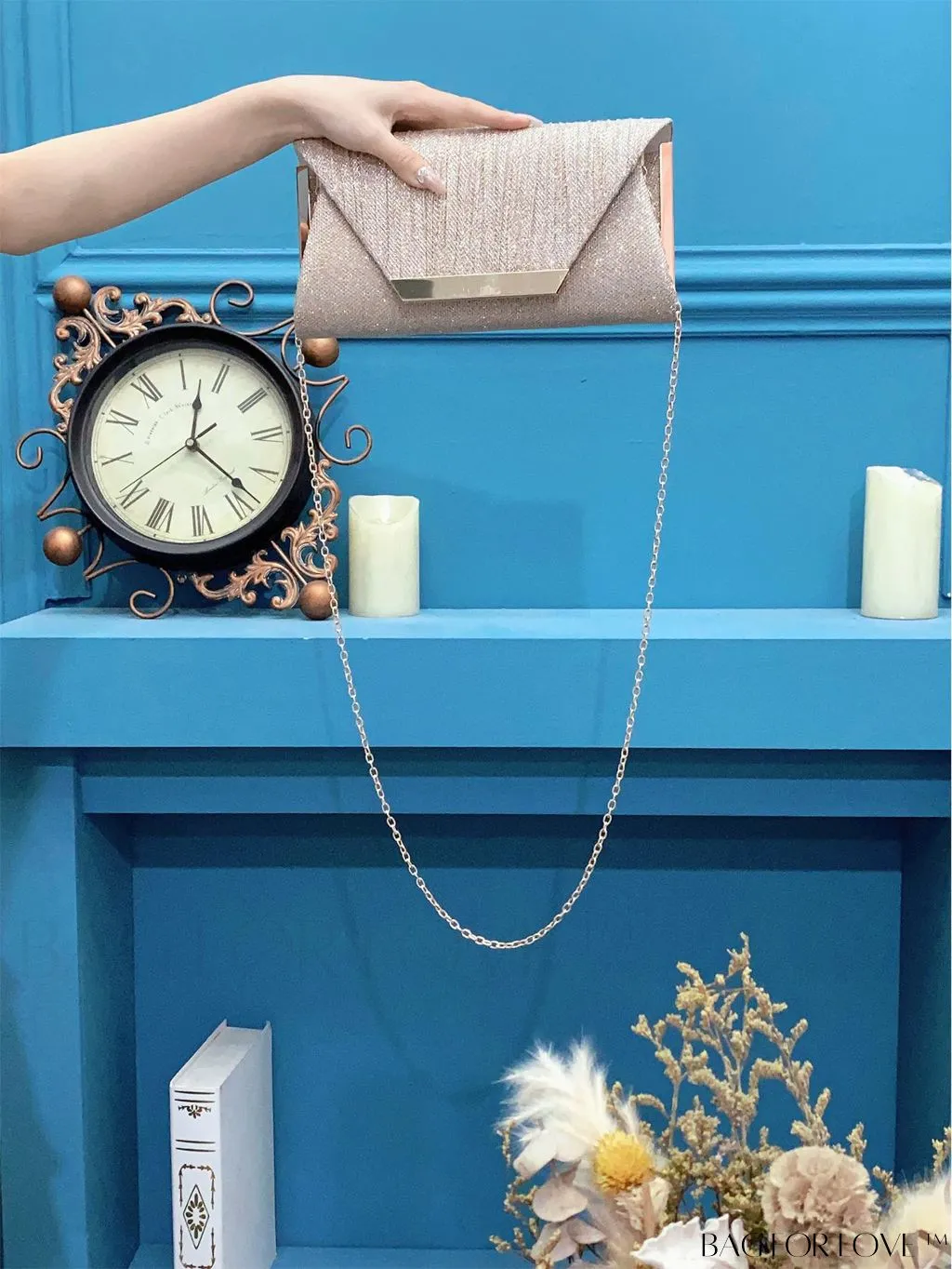BagForLove - Stylish Metal Edged Envelope Clutch - Perfect for Party Attire!