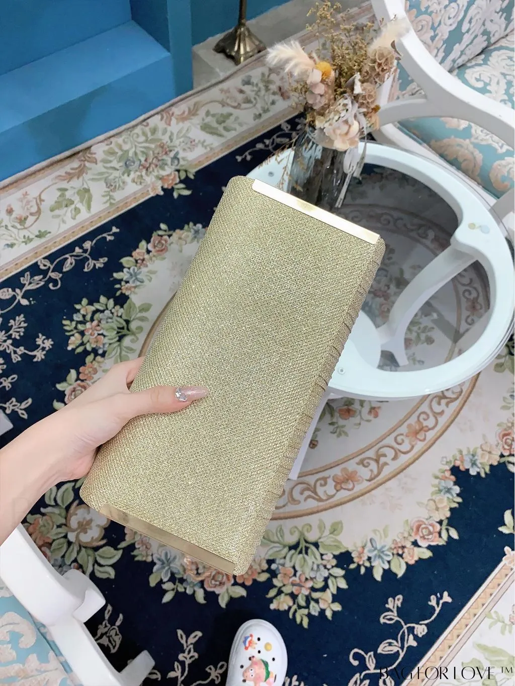 BagForLove - Stylish Metal Edged Envelope Clutch - Perfect for Party Attire!