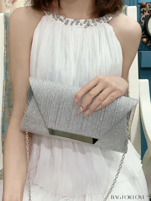 BagForLove - Stylish Metal Edged Envelope Clutch - Perfect for Party Attire!