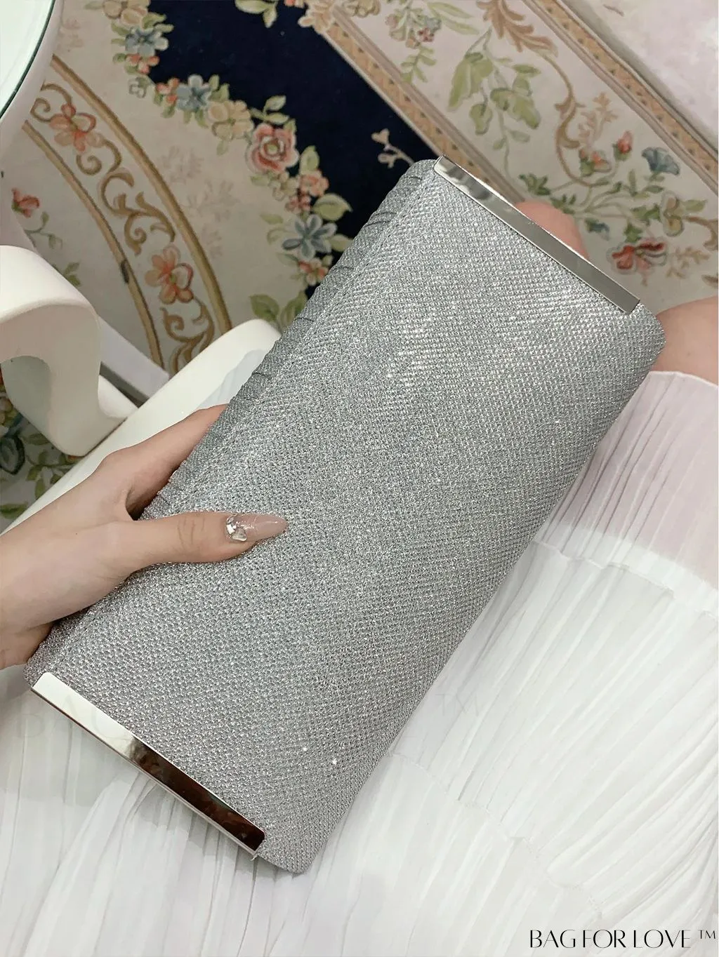BagForLove - Stylish Metal Edged Envelope Clutch - Perfect for Party Attire!