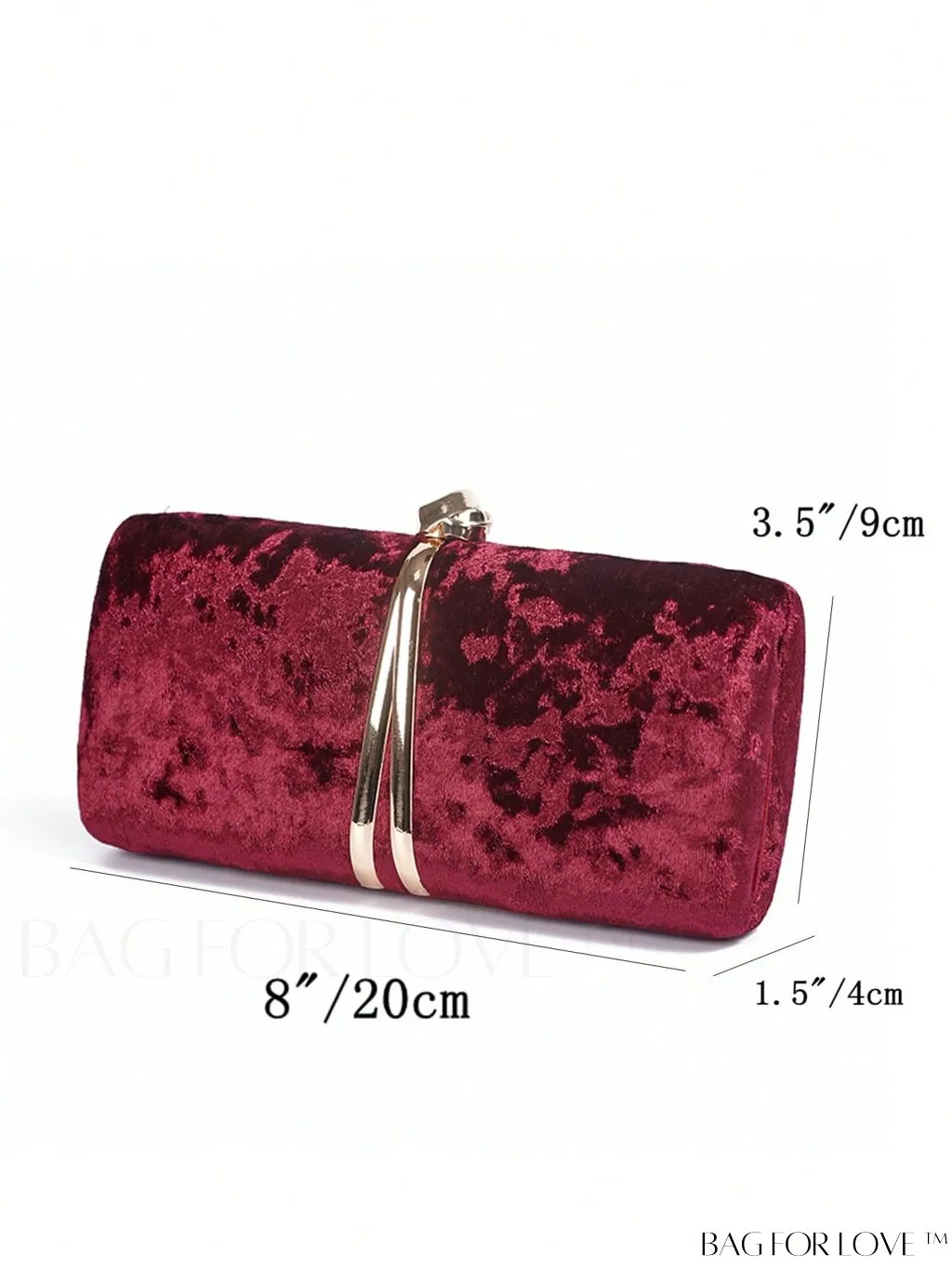BagForLove - Stylish Mini Velvet Metal Decor Box Bag - Ideal Bridal Purse for Wedding, Prom & Events