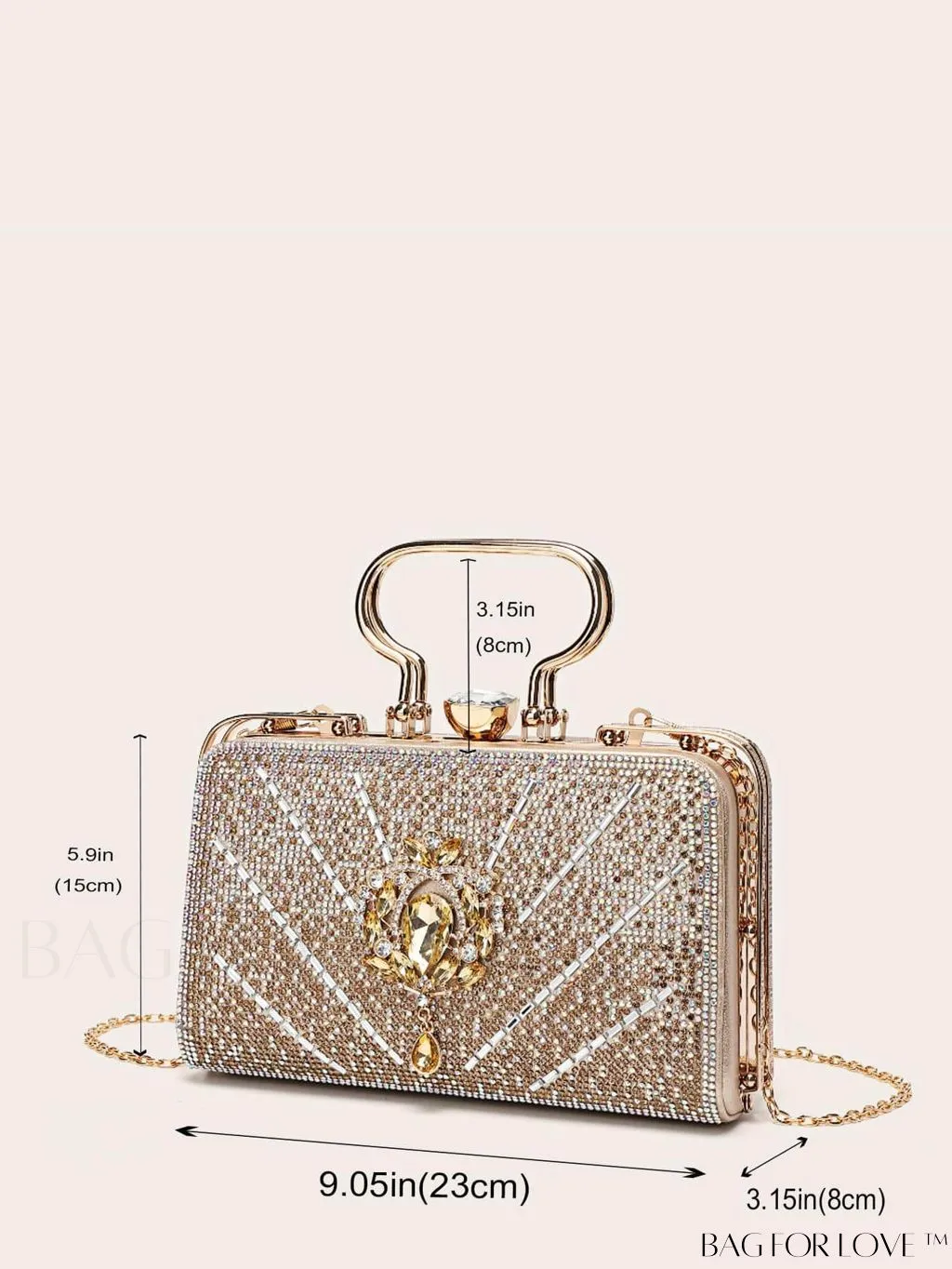 BagForLove - Stylish Rhinestone Box Bag: Ideal for Wedding, Prom & Party Events - Small & Glamorous