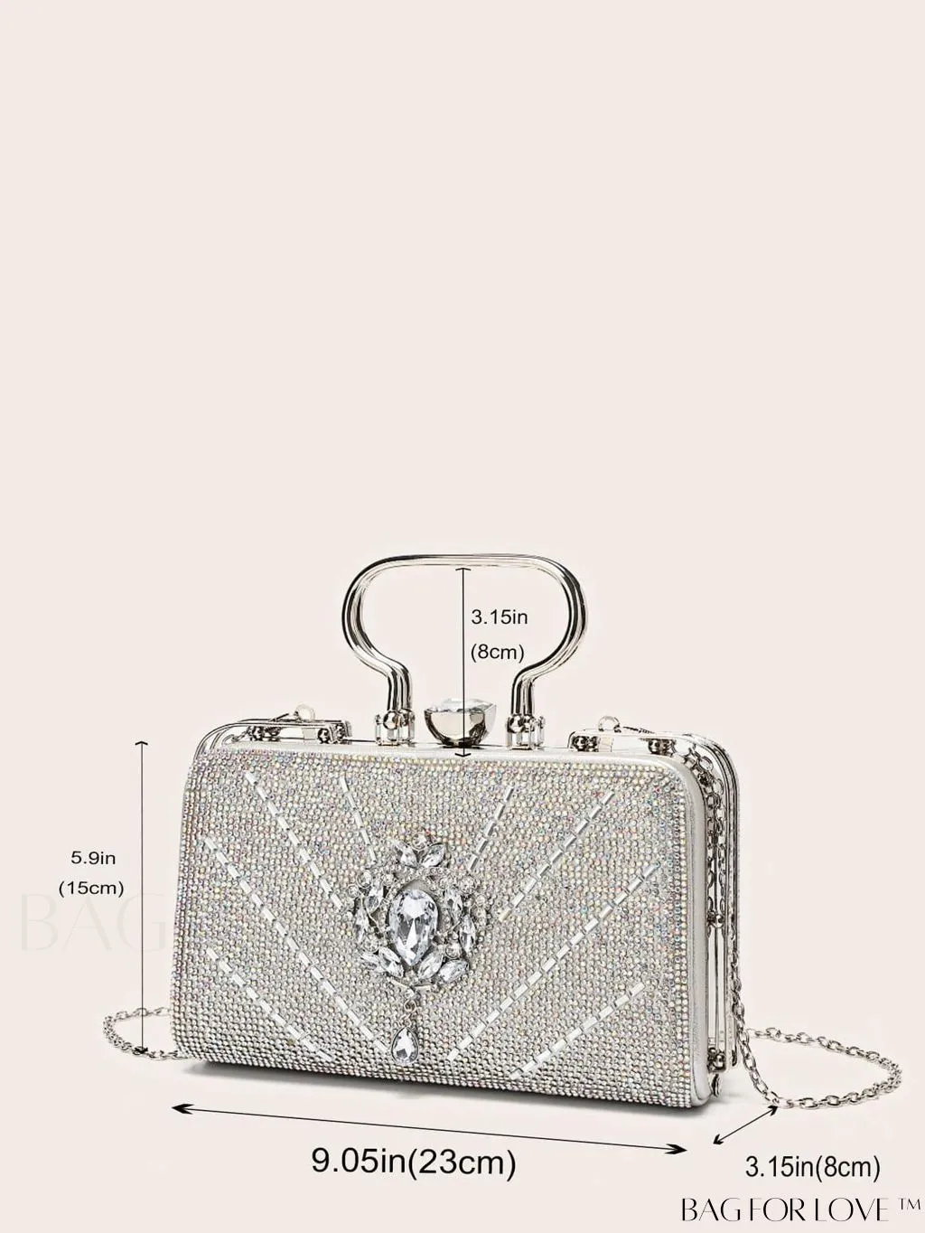 BagForLove - Stylish Rhinestone Box Bag: Ideal for Wedding, Prom & Party Events - Small & Glamorous