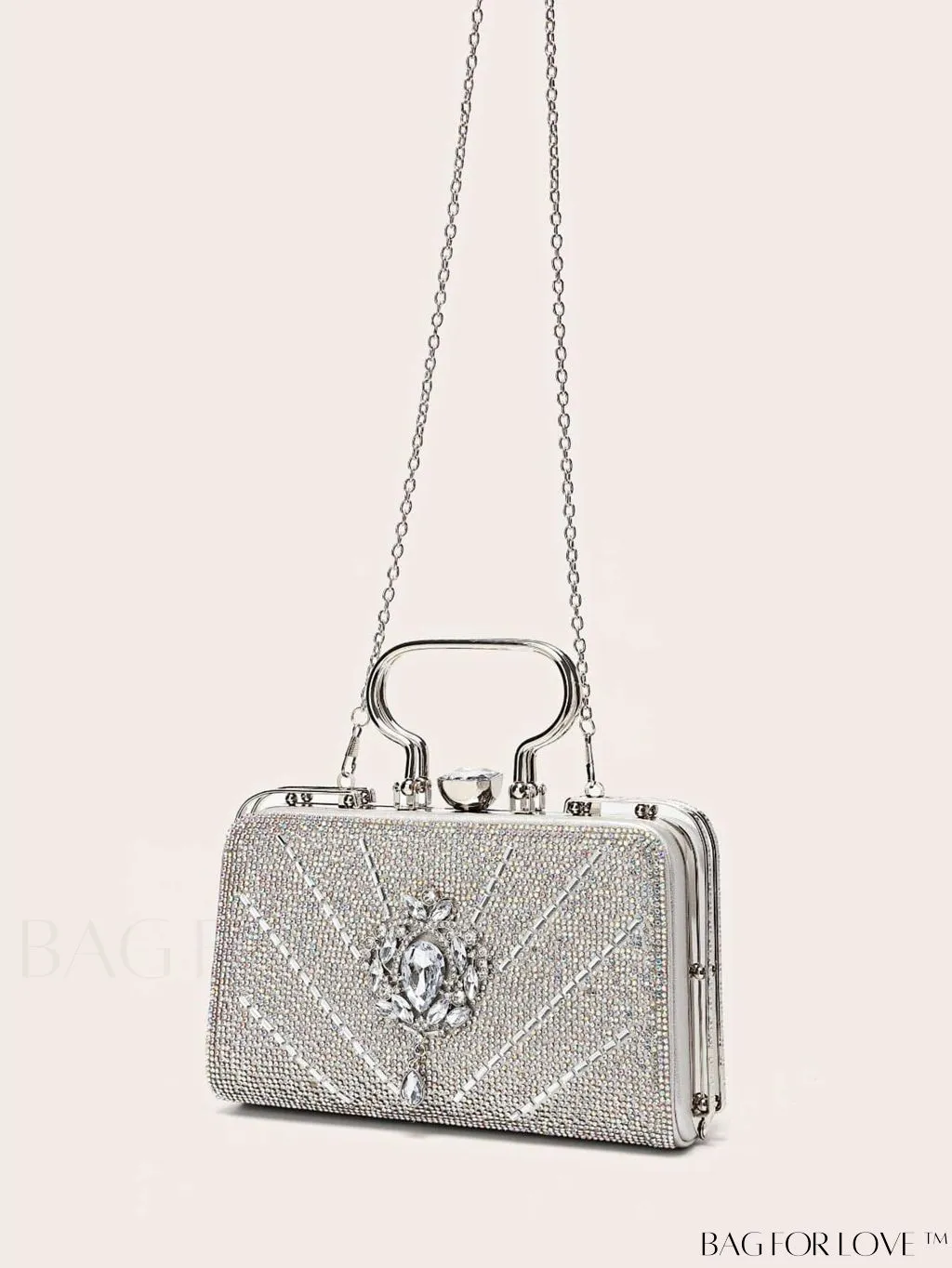 BagForLove - Stylish Rhinestone Box Bag: Ideal for Wedding, Prom & Party Events - Small & Glamorous