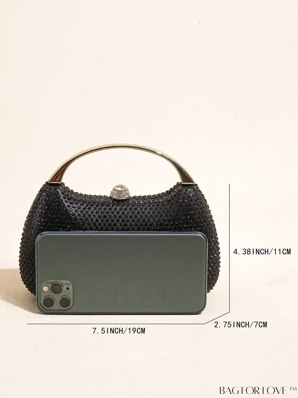 BagForLove - Stylish Rhinestone Chain Strap Box Bag - Ideal for Weddings, Proms & Parties