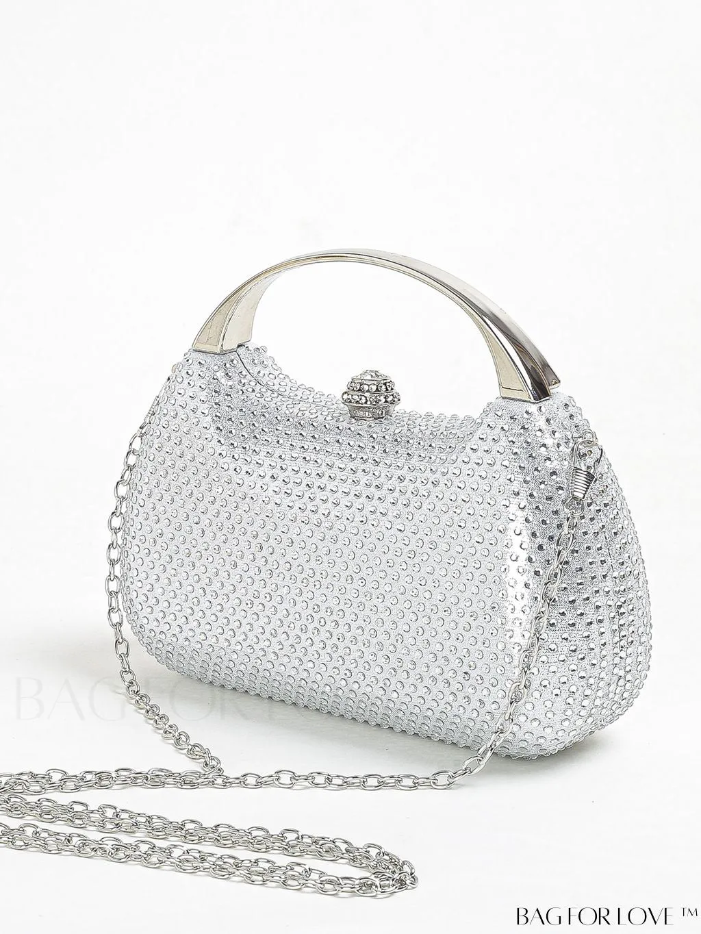 BagForLove - Stylish Rhinestone Chain Strap Box Bag - Ideal for Weddings, Proms & Parties