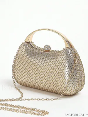BagForLove - Stylish Rhinestone Chain Strap Box Bag - Ideal for Weddings, Proms & Parties